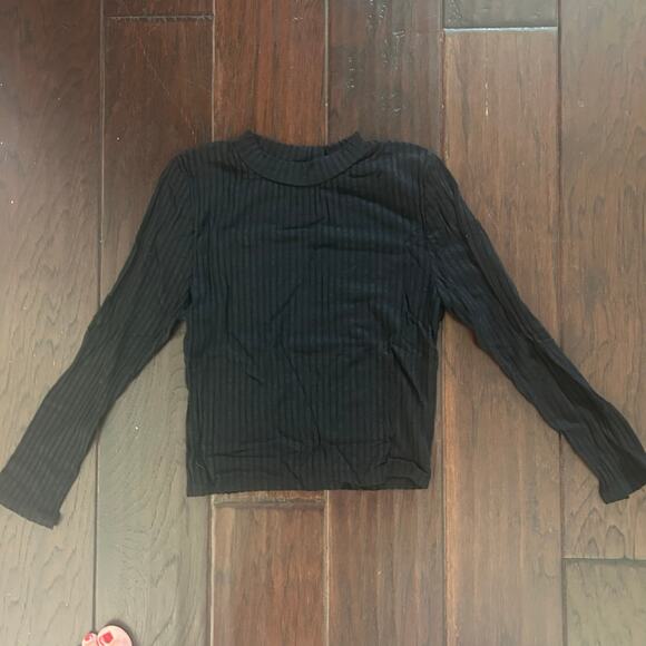 silence + noise Tops - Women’s Black Waffle stretch Bodycon Crop Top Butter Soft whimsygoth Basic